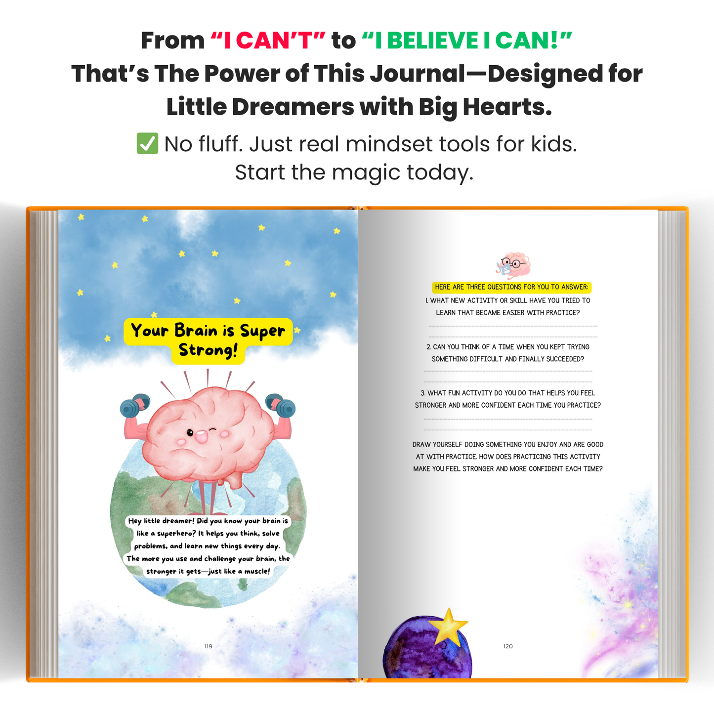 Planet Dreamers: The Growth Mindset Journal for Kids (Ages 6–12) 300+ Illustrated Pages to Build Confidence & Positivity